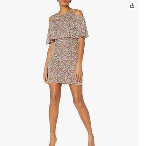 Aidan by Aidan Mattox Women's Beaded Cold Shoulder Cocktail Dress